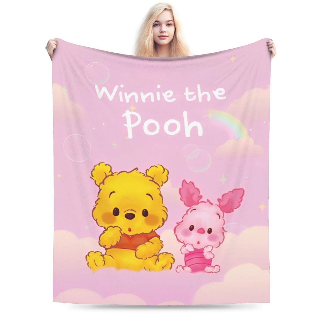 Winnie the Pooh Blanket Cute Cartoon Flannel Awesome Warm Throw Blankets for Bedding Lounge Spring Autumn