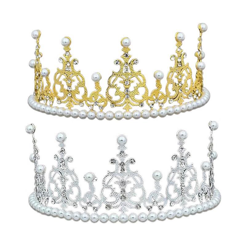 ZISIZ Στρογγυλό Στέμμα με Μαργαριτάρια Topper Τούρτας