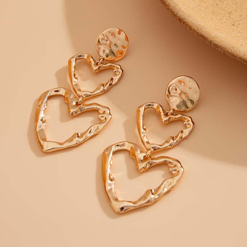 Vintage Gold Color Square Drop Earrings for Women Exaggerated Metal Irregular Geometric Personality Earrings Party Jewelry Gifts
