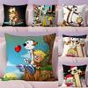 Comic C-Calvin And H-Hobbes Cushion Cover Plush Fabric Soft Double-Sided Printed Sofa Warm Winter Home Gift Pillow Cover