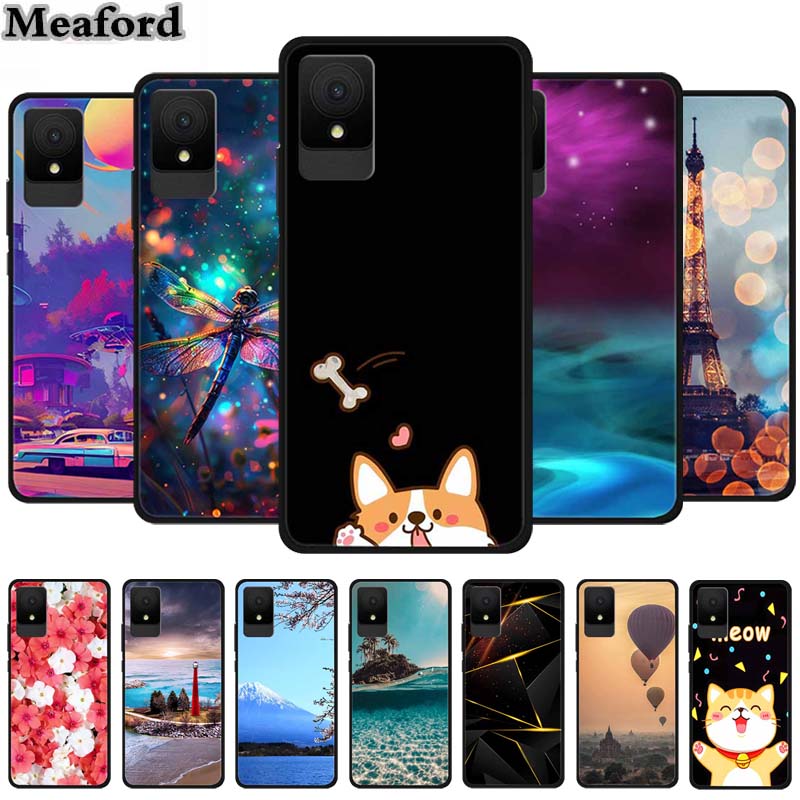 For TCL 501 Case Original Soft Silicone TPU Phone Cases Back Cover For TCL501 Scenery Shockproof Marble Painted Bumper Cute Etui