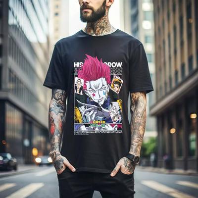 100% algodón CAMISETAS UNISEX CAMISETAS PARA HOMBRE MUJER Camisa de Hisoka Hunter X Hunter Tira de Manga HXH Anime Camiseta Unisex Camiseta Regalo 186
