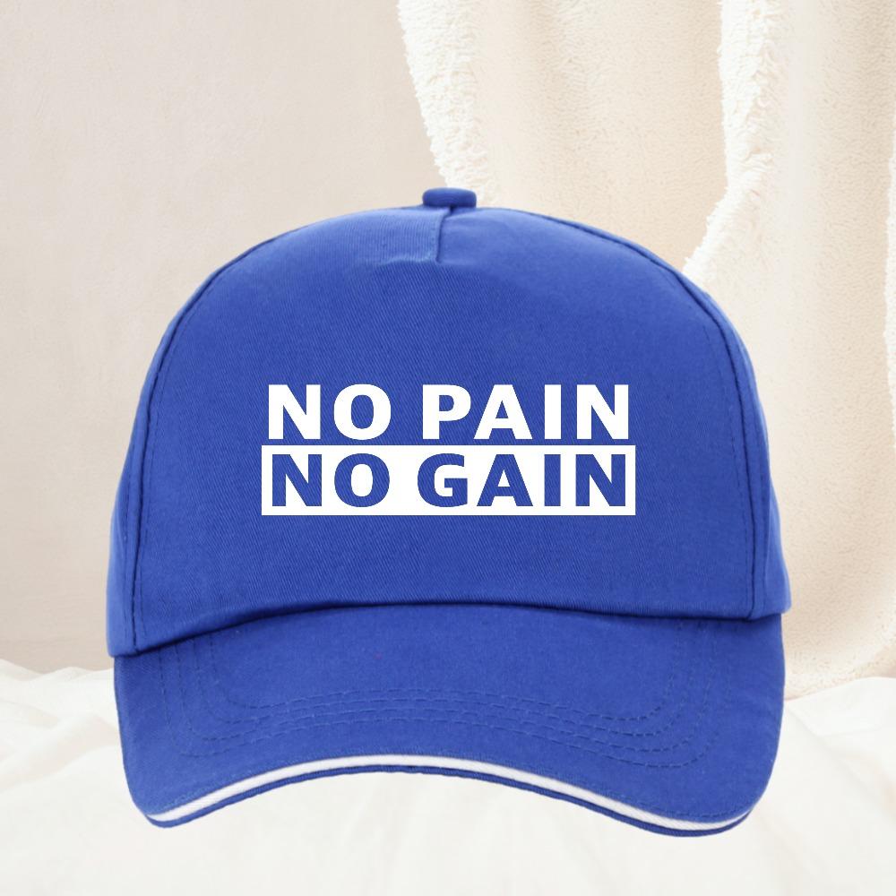No Pain No Gain Baseball Cap for Unisex Women Adjustable Bodybuilding Fitness Gym Dad Hat Sun Protection Snapback Hats