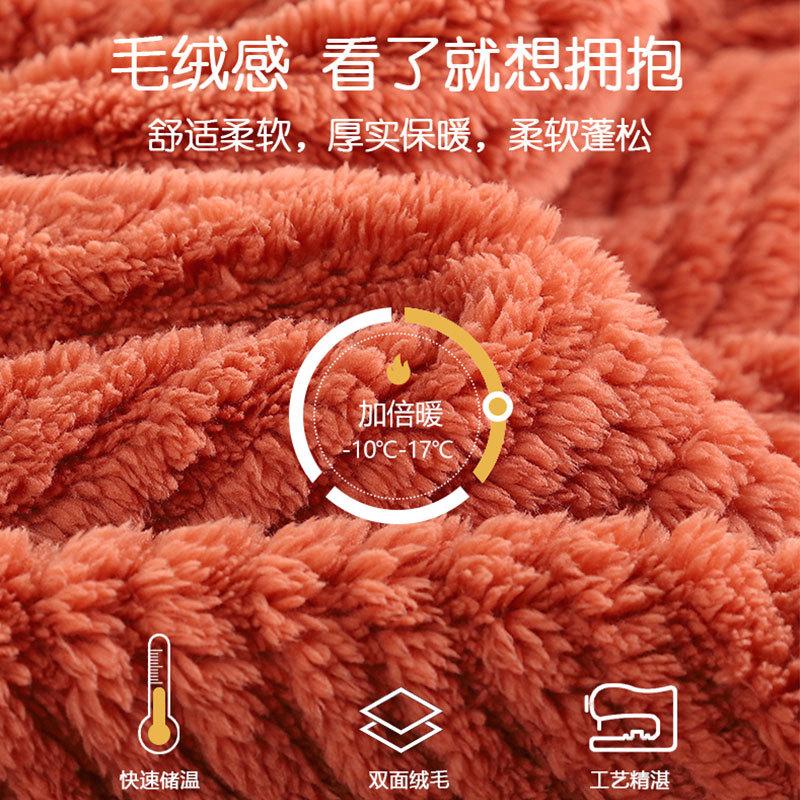 Pajamas Women'S Winter Coral Fleece Women'S Fleece Thickened Warm Autumn And Winter Women'S Flannel Winter Loungewear Set