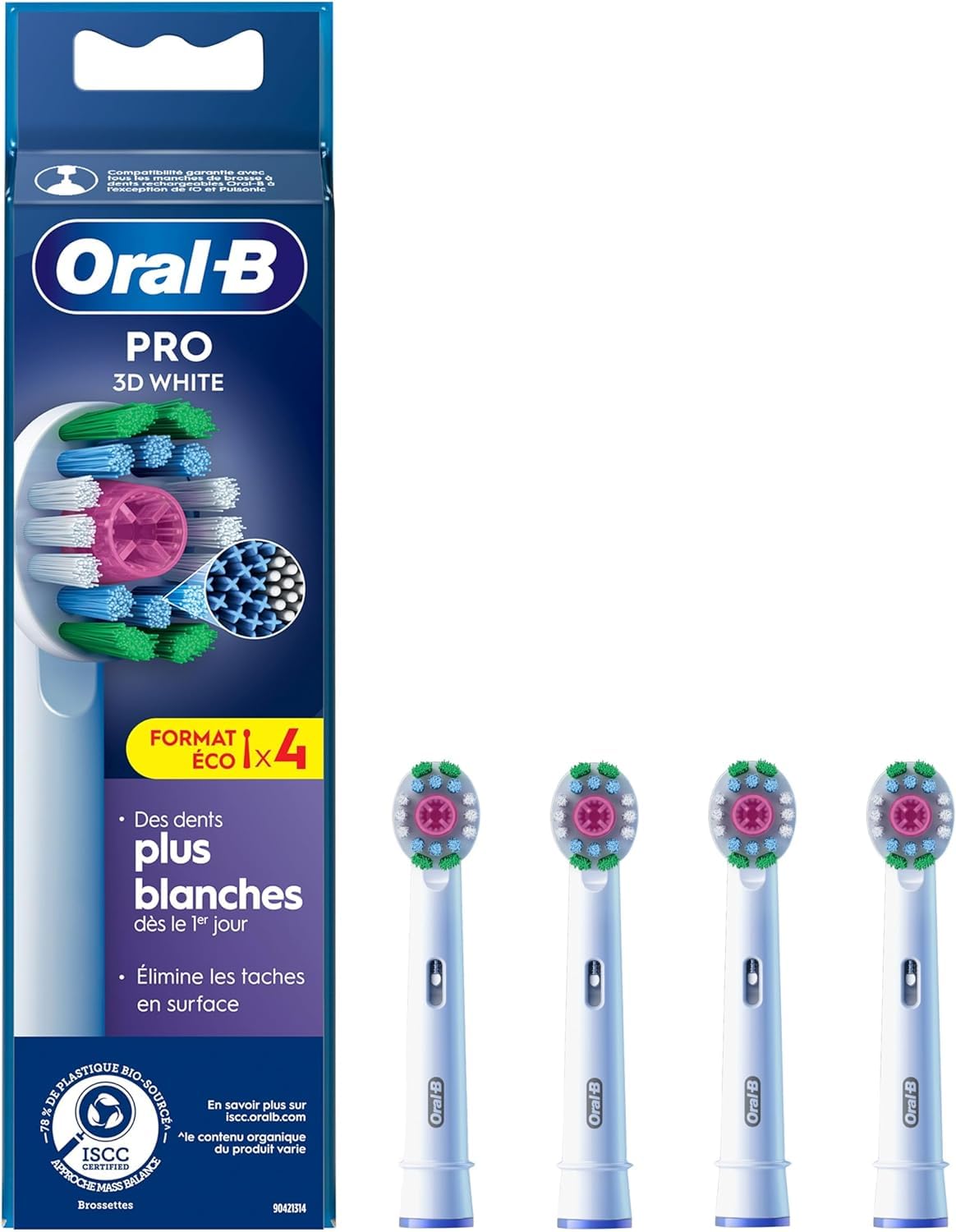 

Braun Replacement Brush Pro Series Whitening PRO 3D Original Oral-B Heads, Brush, WHITE, 4-pack, Packaging, EB18pRX-4 [Used]
