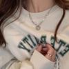 Cold wind niche square splicing pendant titanium steel necklace men's and women's high-end sweater chain tide stacking wear