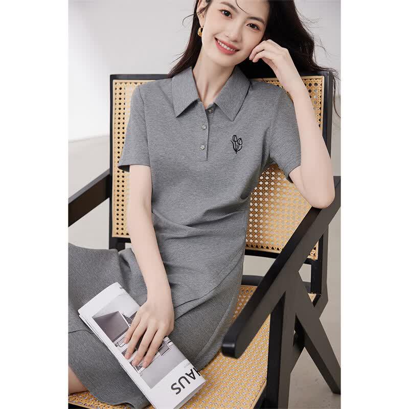 Women s Knitted Polo Midi Dress M