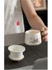 Dehua White Porcelain Tea & Coffee Mug with Lid - Ceramic Cup for Tea & Water Separation, Ideal for Office & Personal Use.