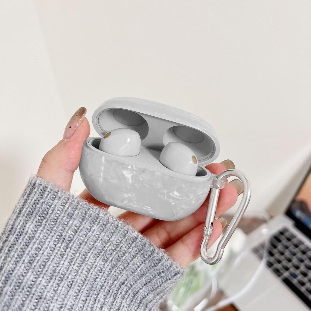 Hülle Kopfhörerhülle Kopfhörerhülle Niedlich Karabinerband Glitzer Stilvoll Niedlich WF-1000XM5 (Rosa)