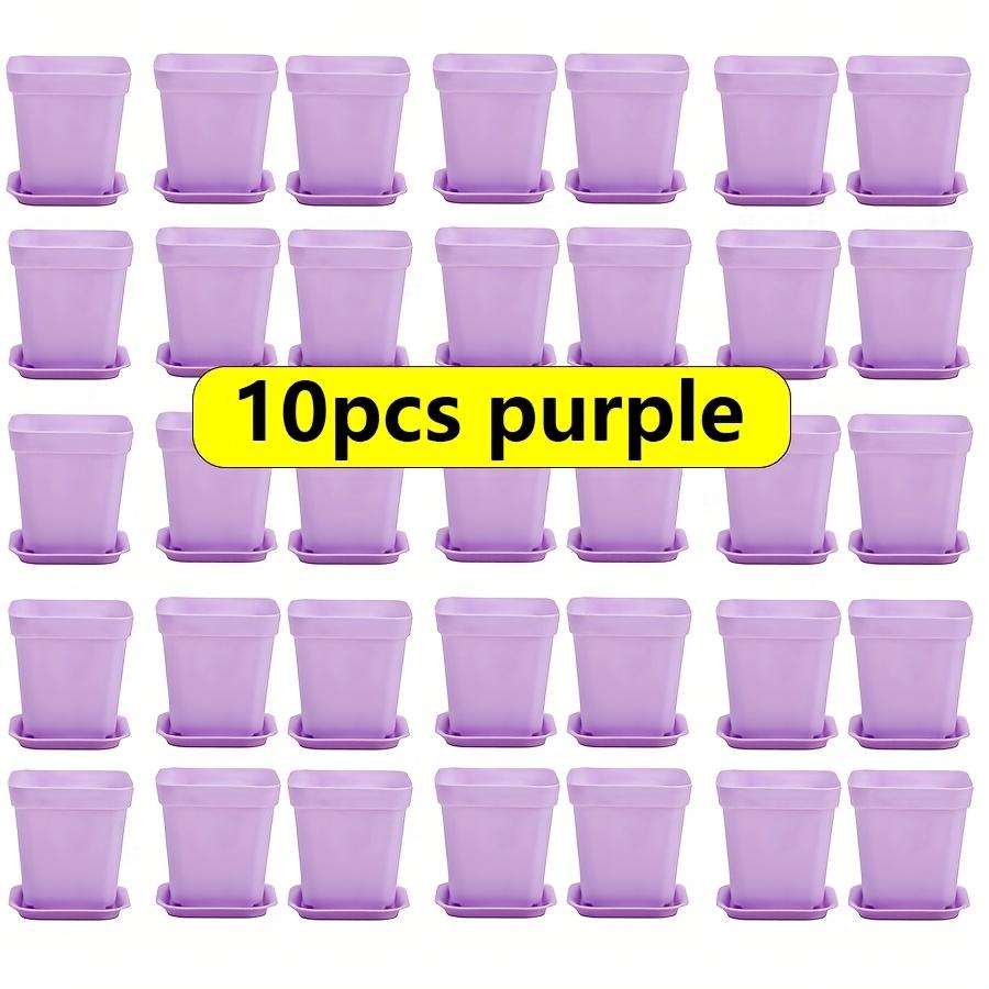 10Pcs Mini Square Flower Pots With Trays Drainage Holes Candy Colors For Succulents Plants Seedlings Home Decor Garden Jxb