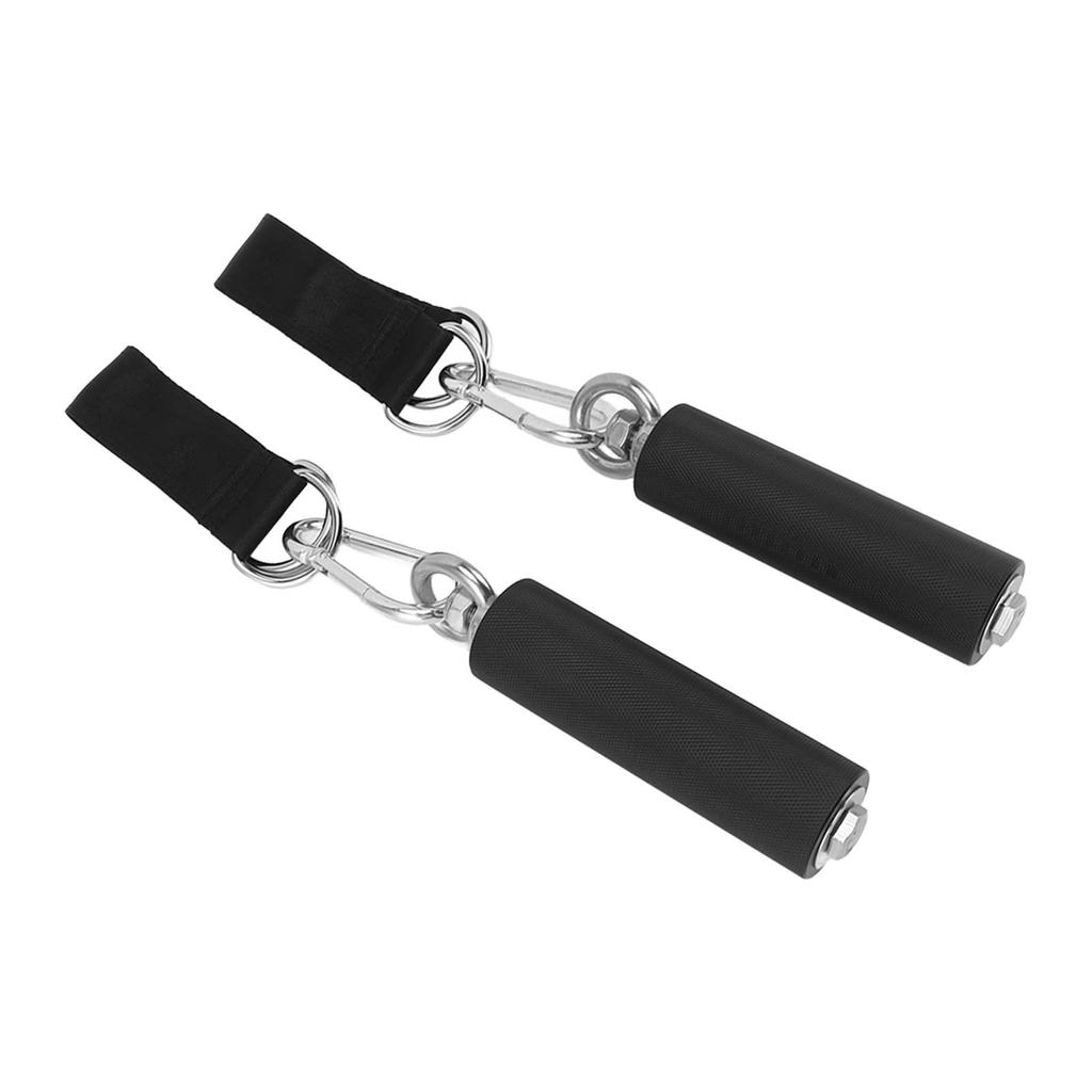 1Pair Pull Up Handle Cable Handle TPR Rubber Coated Grip Anti Slip Straight Gym Equipment
