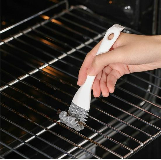 

Steel Wire Degreasing Brush for Range Hood, Grill, and Kitchen Gaps White 1 Pack [Gap No Dead Angle Cleaning]