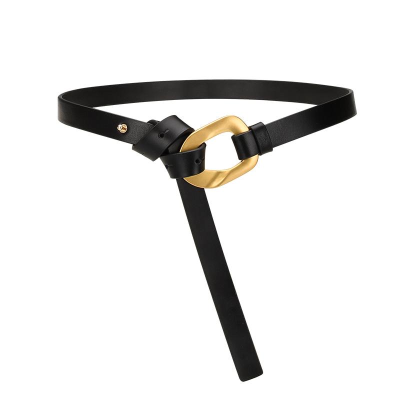Horseshoe Buckle Waist-tight Thin Belt Korean Style Versatile Dress Waist-hugging Fashion Belt Women's Matching Coat Decorative Women's Belt
