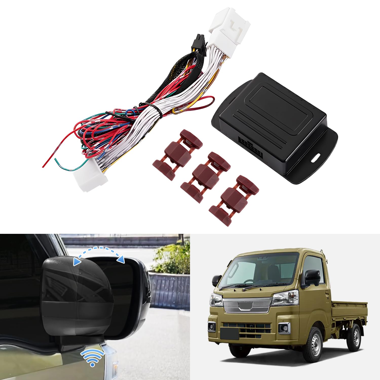 

Virauto Блок складывания зеркала заднего вида для Daihatsu Hijet Truck 2021 Специальный автоматический комплект с электроприводом открывания и удобным бесключевым автобагажником