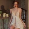 Sexy Lace Sexy Suspender Nightdress Female Xia Chunyi Wind with Chest Pad Beautiful Back Ice Silk Thin Pajamas Loungewear