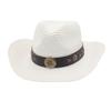 Decorative Clover Belt Jazz Hats Women Men Summer Straw Hat Beach Holiday Sun Cap Western Style Cowgirl Hat