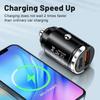 P90 3.1A 30W Fast Car Charger QC3.0 Type-C + PD USB Dual Port Charging Adapter with Pull Ring