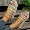 Xia New Women's One-word Thick-bottomed Fish Mouth Hemp Rope Candy-colored Slippers