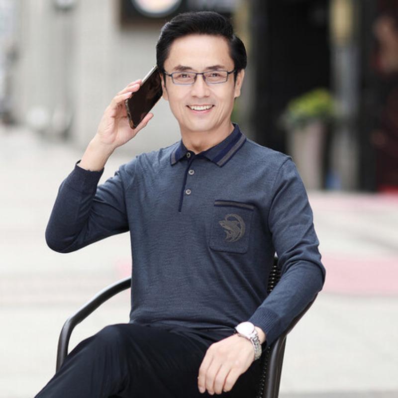 Футболка с длинными рукавами для мужчин среднего возраста и пожилых людей — фото 3