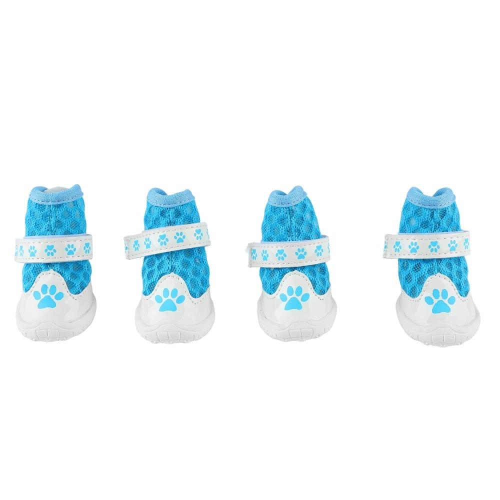 4pcs Skid Tough Sole Breathable Pet Shoes Summer Puppy Footwear  Summer Outside Travel