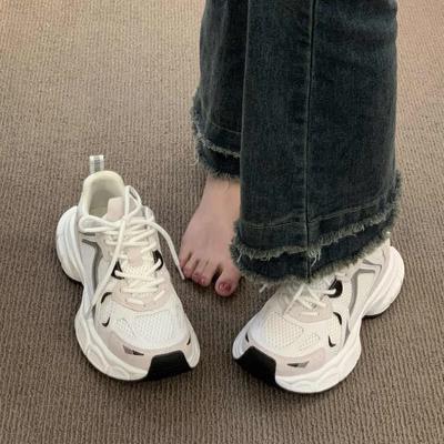 Men Women Casual Summer Spring Autumn Sneakers Breathable Women's New Chunky Women Autumn Mesh Shoes Tennis Female Platform Lace Vulcanized
