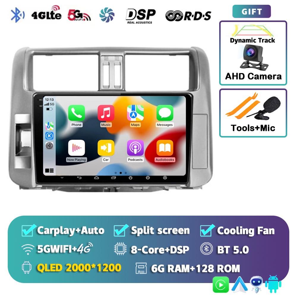 Android 14 Carplay Car Radio For Toyota Land Cruiser Prado 150 2009-2013 Multimedia Video Player Navigation Stereo Head Unit DSP