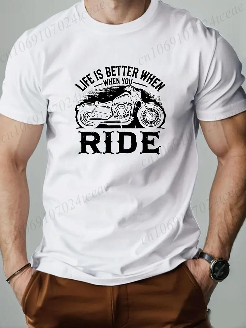 

Life Is Better When You Ride Motorcycle Speed Lover Tshirt Design T-shirts Summer Short-sleeved T Shirt Men Women Streetwear S разноцветный