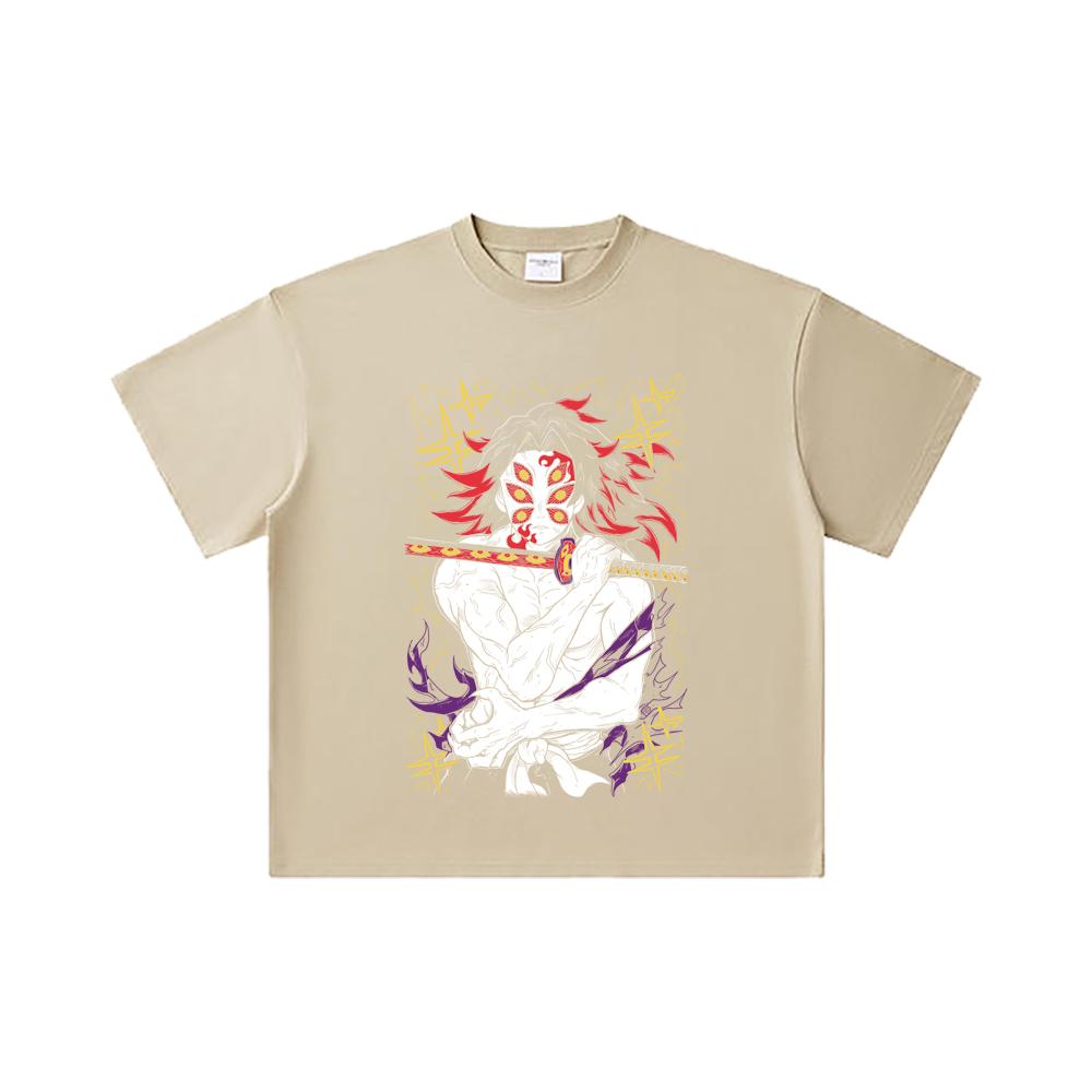 260 GSM Double Yarn 32 Count 100% Cotton Demon Slayer V36 Kokushibo Print Unisex Heavy Cotton T Shirt
