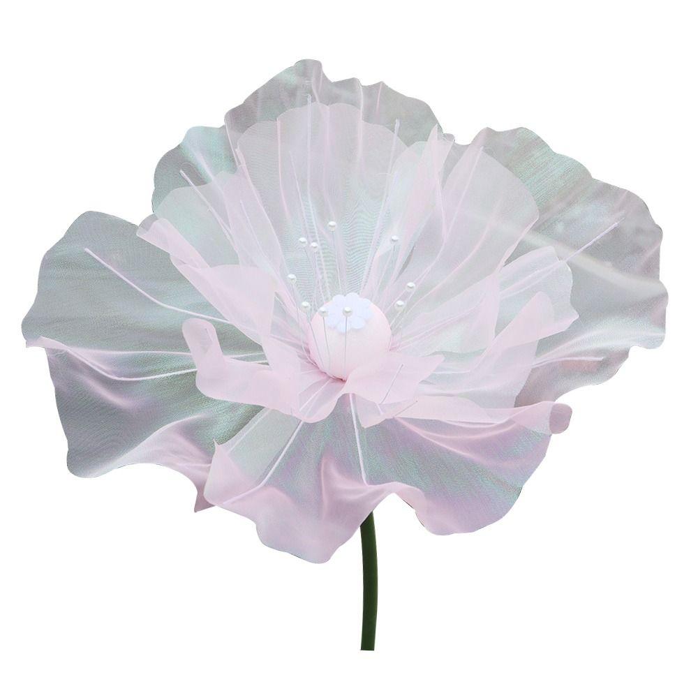 Hollow Design Gauze Poppy Flower 3D Large Simulation Flower Giant Silk Flower  Wedding Decoration