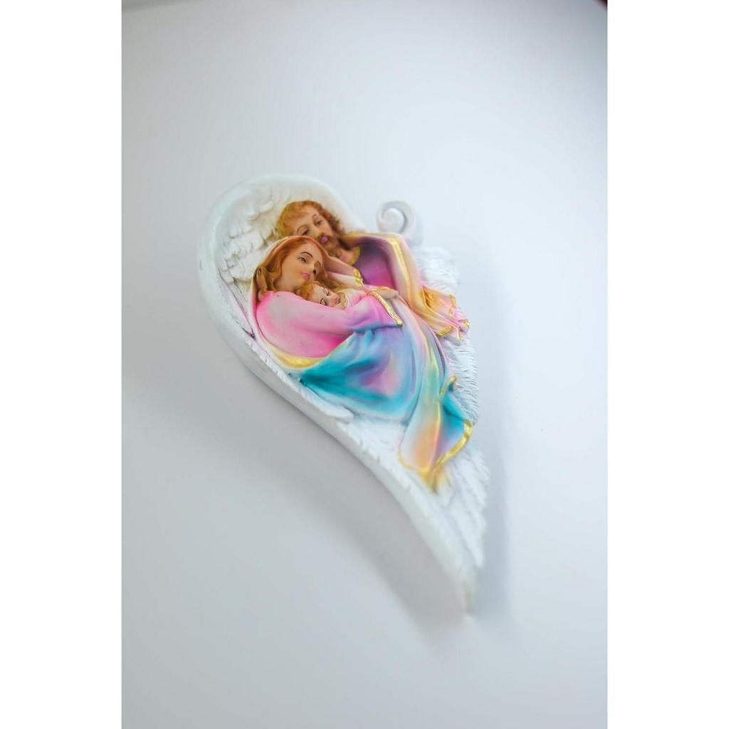 Holy Family of Mother Mary, Joseph, Jesus Christ Idol Statue Sculpture, Wall Hanging Home Decor in Polymarble Latest