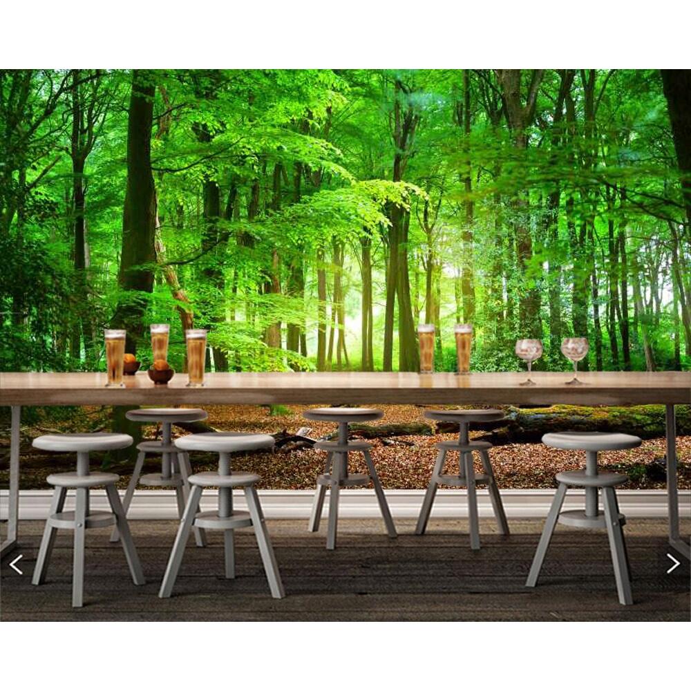 Fototapet Pădure Verde Tapet 3d Peisaj Natural Tapet Sufragerie Dormitor Tapet Decor Home