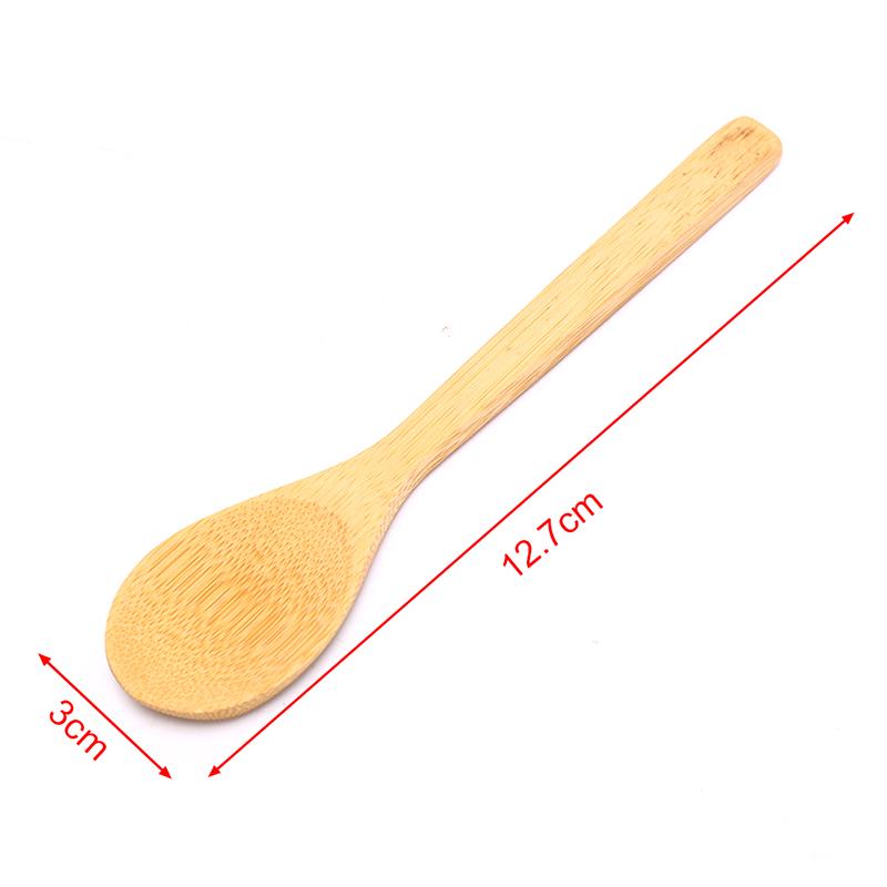 Wooden Round Bamboo Spoon Soup Tea Coffee Salt Spoon Jam Scoop Kitchen Tools