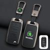 Zinc Alloy Leather Car Remote Key Case Cover Protector Shell Fob For Skoda Superb A7 Kodiaq Octavia A7 A8 Keychain Accessories OO666