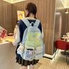 Women's Large Capacity Backpack Color Block Schoolbag for Primary and Secondary School Students