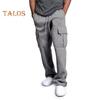 Herr Vår Höst Byxor med Flera Fickor Dragsko Elastisk Midja Vida Ben Plus Size Mjukisbyxor Stretchiga Byxor Enfärgade Lösa Street Style Sport