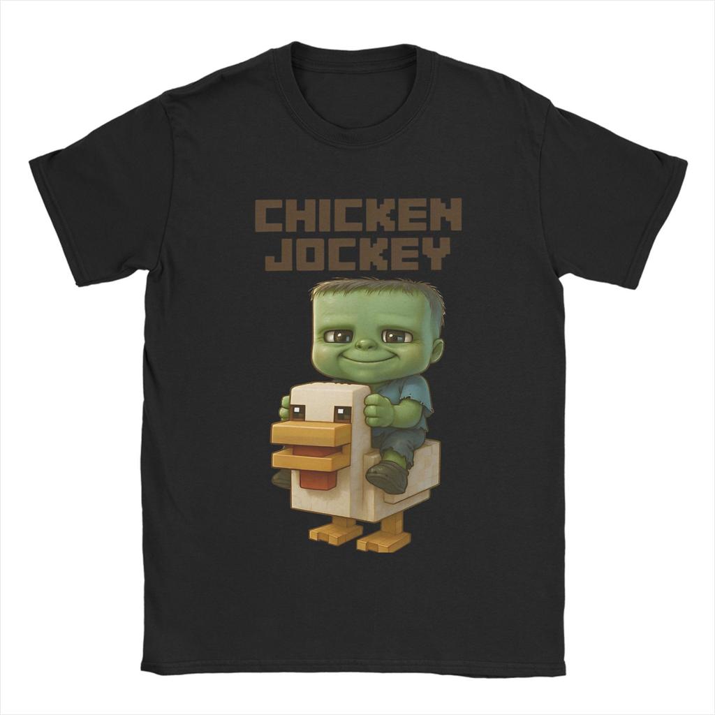 Chicken Jockey T Shirt Summer Cotton T Shirts For Male Harajuku Casual Tshirt Short Sleeve Y2K Basic Top Tees