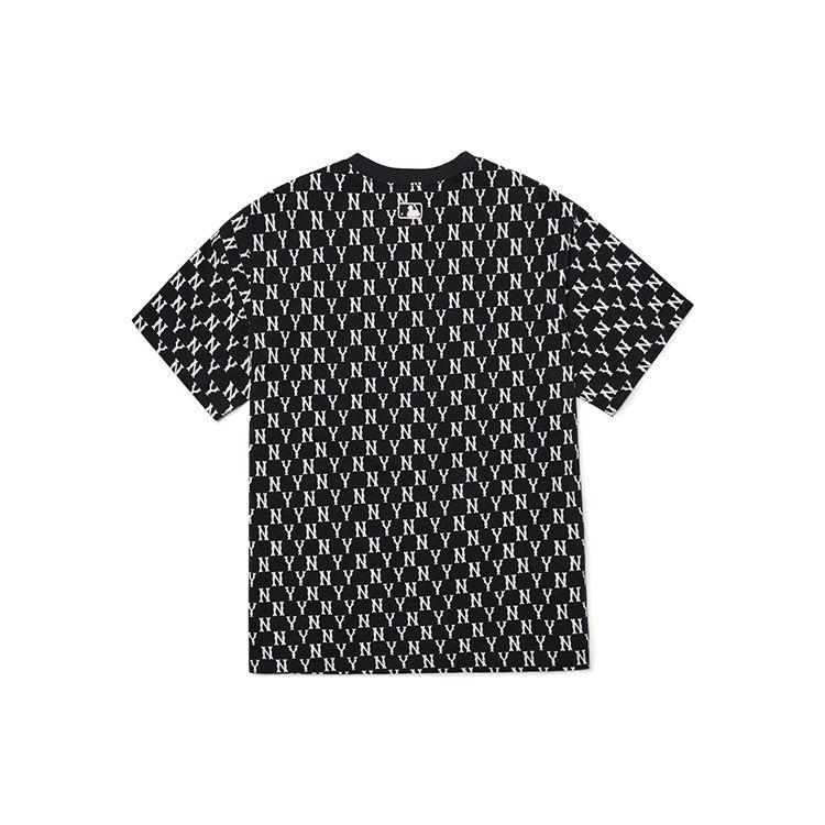 MLB New York Yankees All Over Print Graphic Crew Neck Short Sleeve T-Shirt Unisex Tops Black 3ATSM1023-50BKS