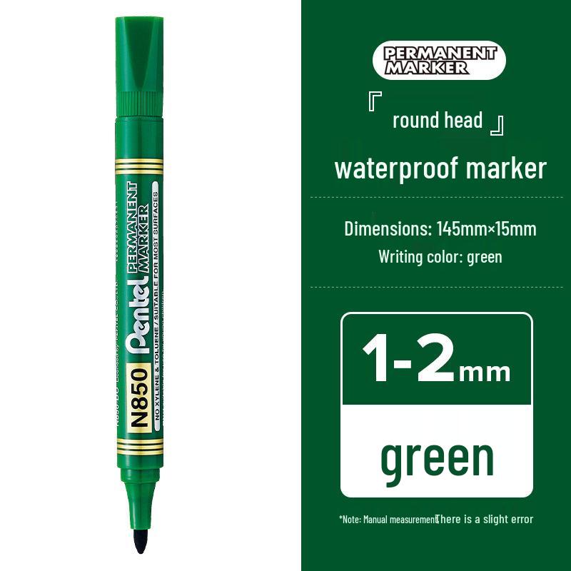 Pentel N850/N860 Oil-Based Marker Pen, Round/Flat Tip, Signature Box-Head Pen