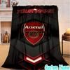 Custom Name Arsenal Football Crest Flannel Blanket Seasonal Universal Blanket For Indoor/outdoor, Perfect For Bedroom Sofa birthday gifts