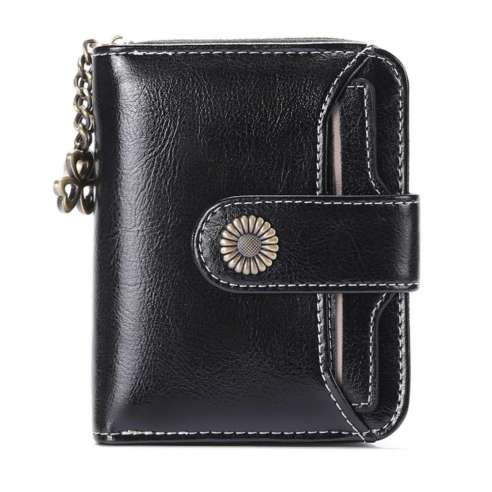 

New PU Leather Women s Wallet Compact Zipper Closure Card Holder Multi-Card Holder Waterproof Short Purse Girls Gifts чёрный