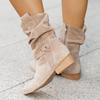 Winter New Women's Boots Large Low Heel 34-43 Suede Ankle Boots for Women Brown Long Boots