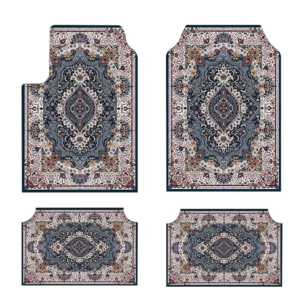 4Pcs/Set Heavy Duty Car Floor Mats Bohemian Car Accessories Durable Car Carpet for Front Rear Seats