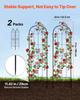Garden Trellis, 180 x 52.5 cm Rose Trellis, 2 Packs Garden Flower Rose Trellises with Powder-Coated Finish & Convenient Locking Design, Plant Support