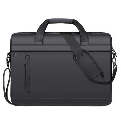 Valigette sottili da uomo per borse da uomo Valigetta impermeabile di grande capacità Tracolla per laptop Borsa a tracolla nera da 15,6 pollici