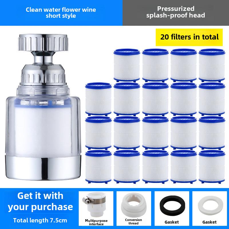 Water-Saving Kitchen Faucet Filter & Splash Head Extension