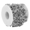 10M Imitation Pearl Beads Chains Ribbon Rose Flower Thread Beaded Line Clothing Accessories DIY Material Headwear