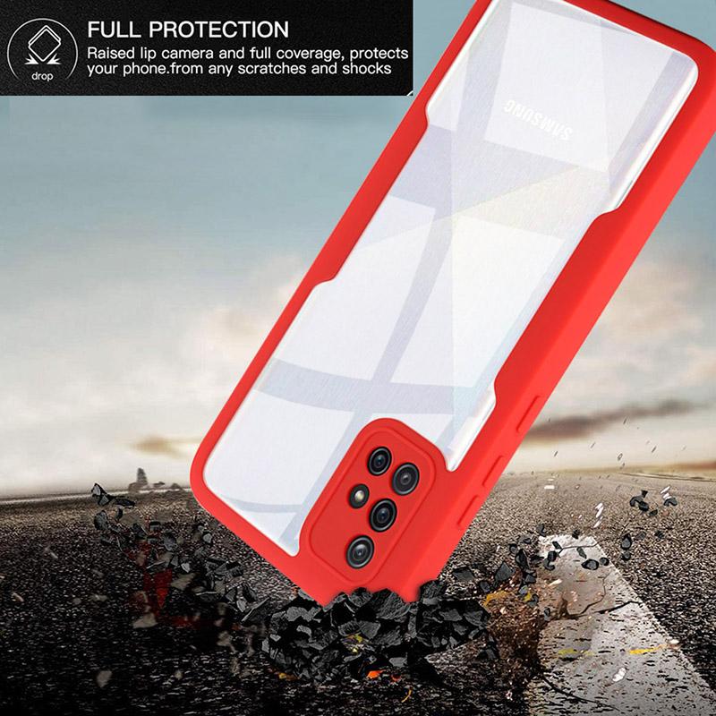 360° Full Body Cover Phone Case For Samsung Galaxy M02 M06 M12 M32 M33 M52 M53 F06 Clear Hybrid Hard Cover Silicone Soft Shell