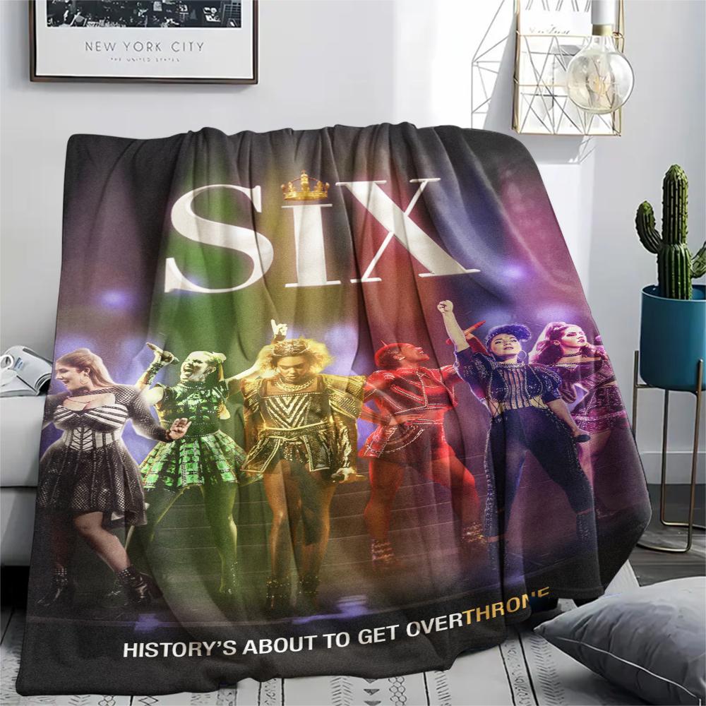 1PC SIX the Musical Print Flannel Blanket, High quality Comfortable for All Seasons, Home Decor, Warmth and Comfort, Perfect for Christmas Gifts164