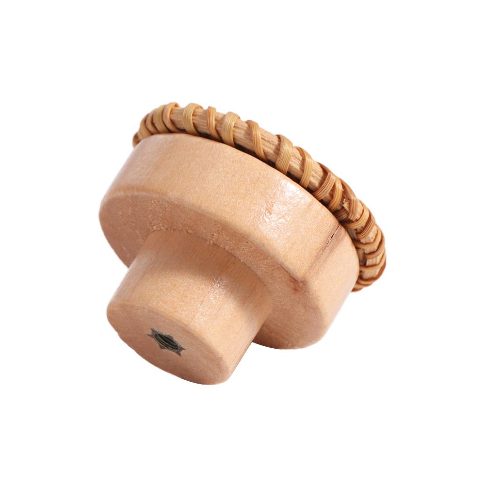 Furniture Hardware Wooden Handles Dresser Pulls Round Wardrobe Handle Rattan Drawer Knobs  Home