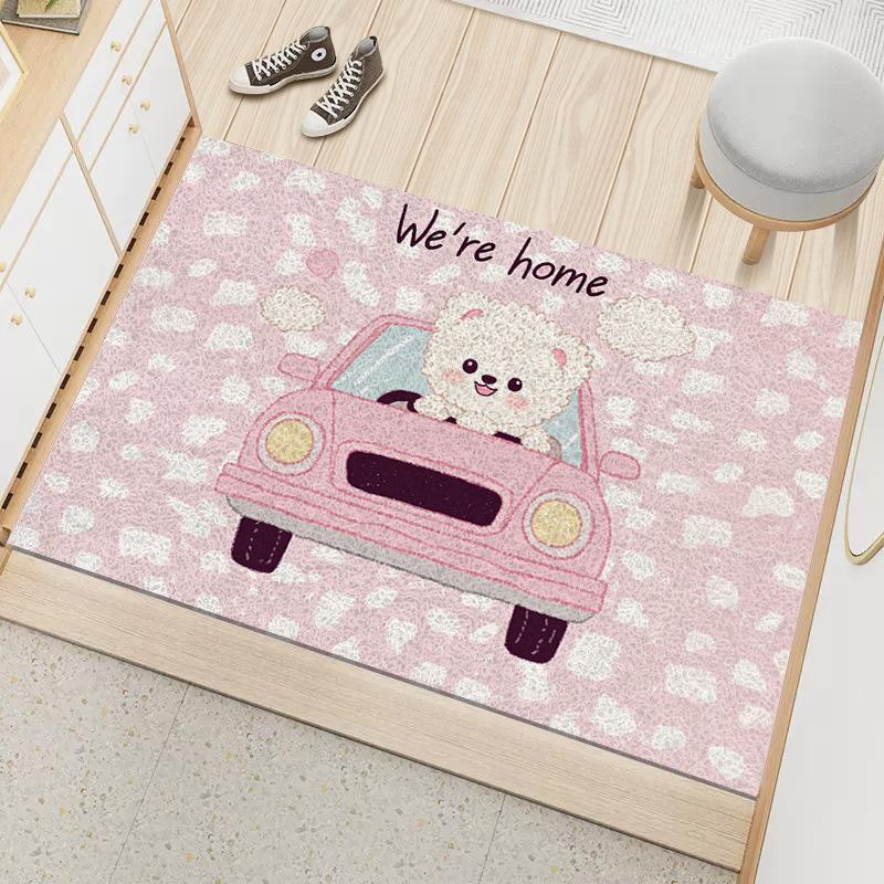 Cartoon Silk Mat Non-slip Door Mat Wear-resistant Mat Dust Removal Porch Mat Dirt, Oil and Dirty Door Carpet